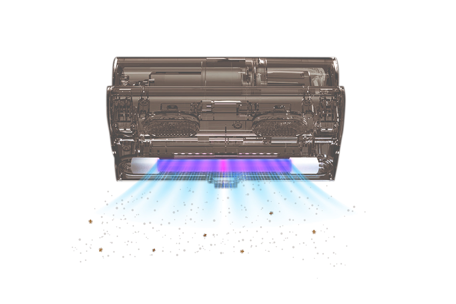 Sinar UV-C yang mampu membasmi kuman dan tungau debu 99.9% secara efektif.