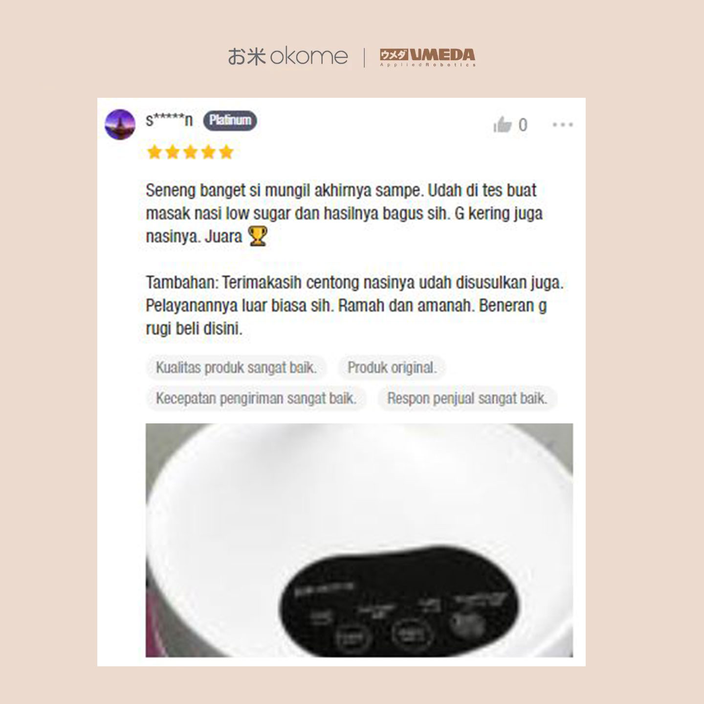 Komentar Umeda Okome di Shopee 5