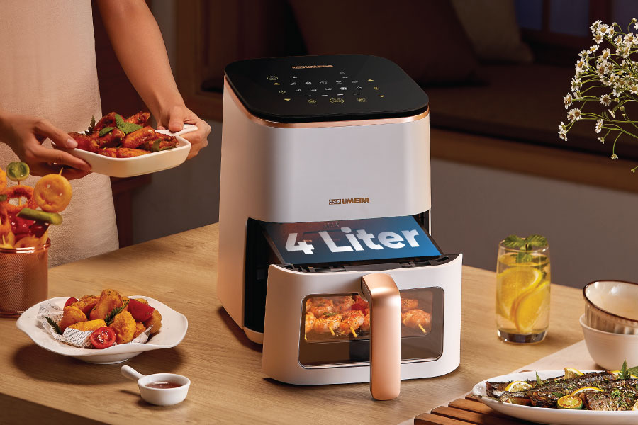 Dengan kapasitas 4 liter, Genki dapat memasak dengan porsi yang pas untuk keluarga di rumah.