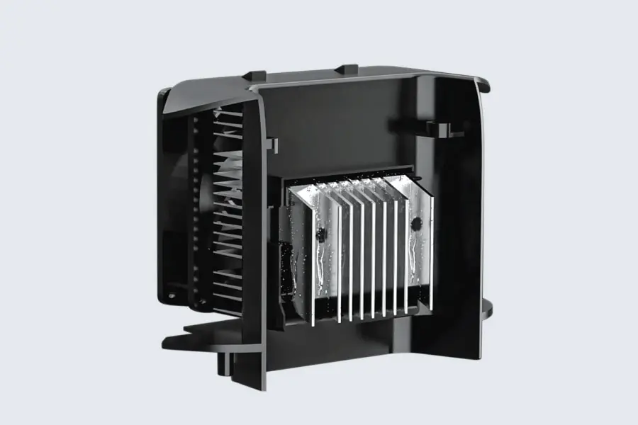 Proses pencairan bunga es berjalan secara otomatis.