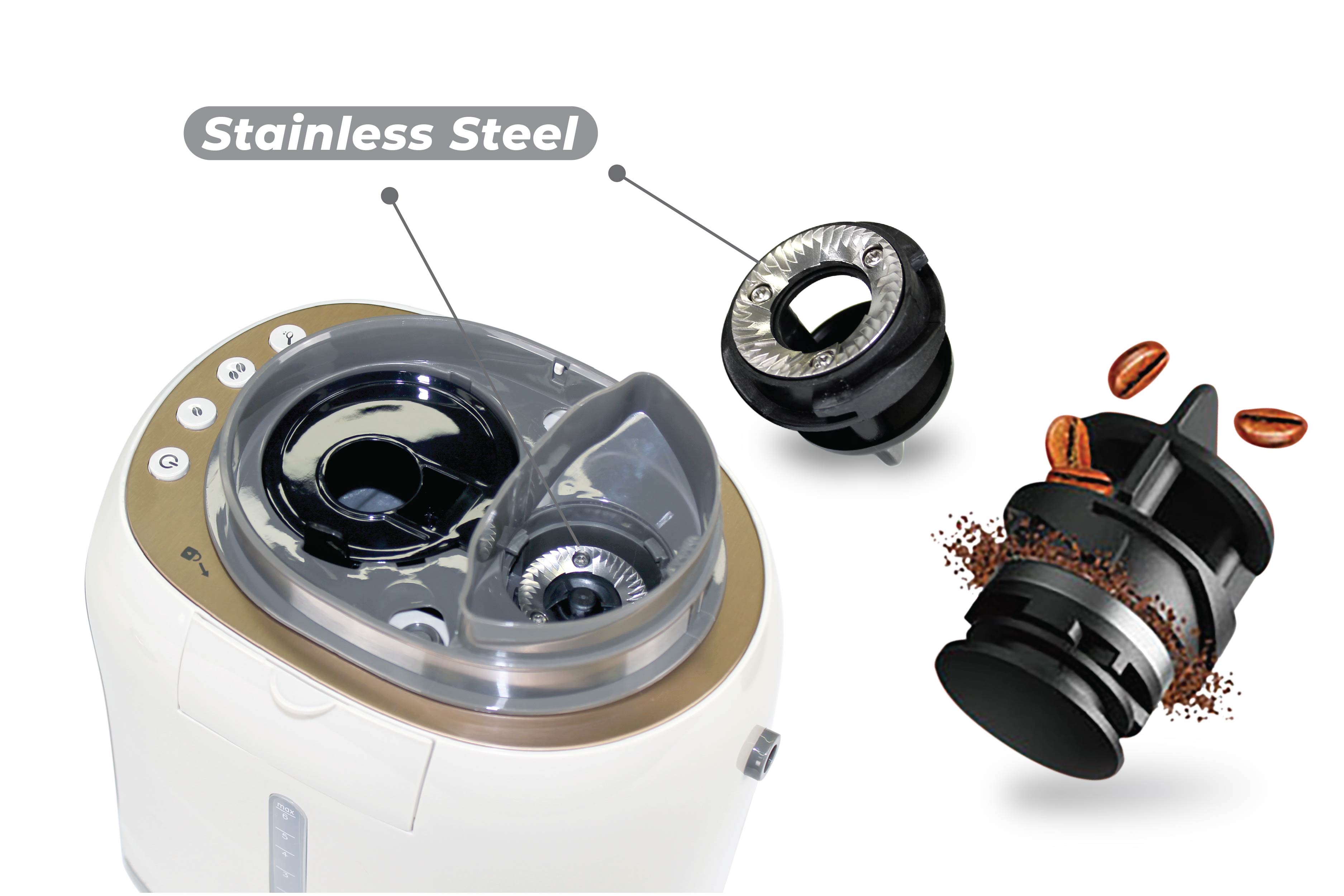 Biji kopi yang digiling menghasilkan bubuk kopi yang lebih halus dan konsisten.